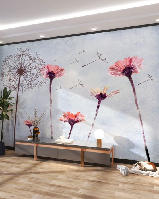 3D bloemen fotobehang